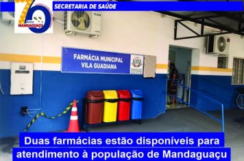 Duas farmácias estão disponíveis para atendimento à população de Mandaguaçu