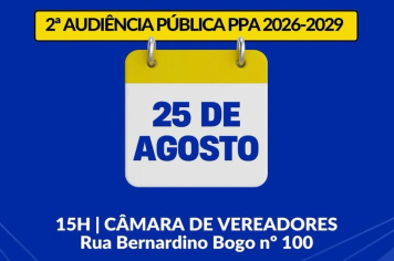 PPA será definido em audiência pública realizada no dia 25 de agosto